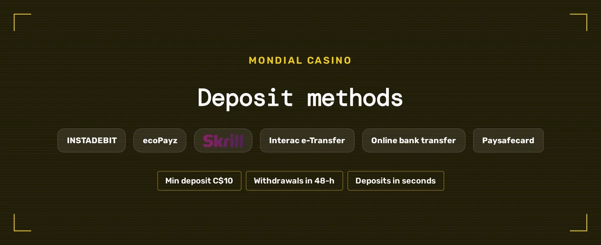 Identify six deposit methods