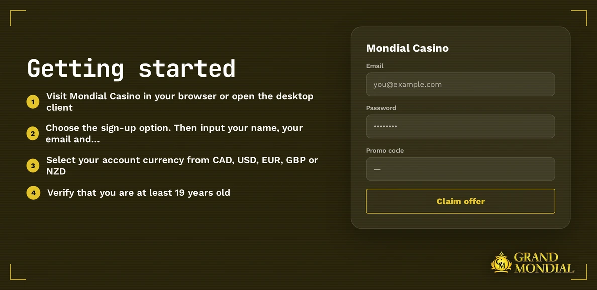 Complete four signup steps.