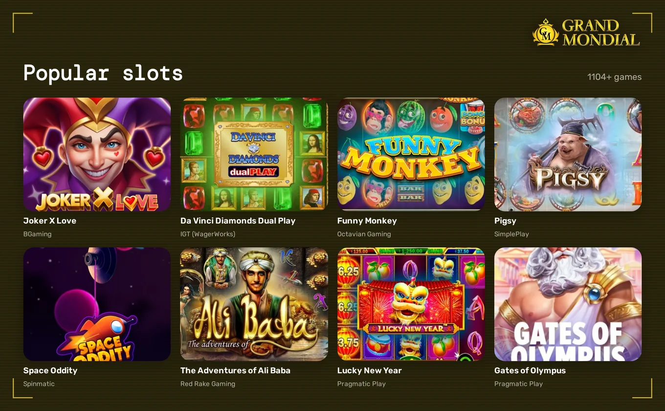 Tour eight slot titles.